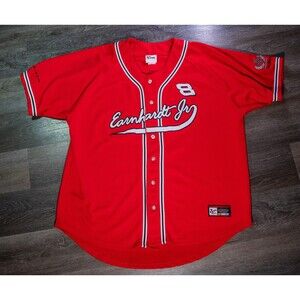 Dale Earnhardt Jr Shirt S Mens Red NASCAR Auto Racing Chase Button Front Jersey